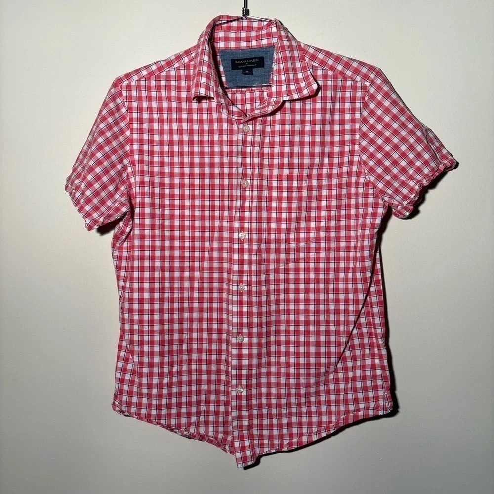 Banana Republic Soft Wash Stand Fit Short Sleeve Button Down
